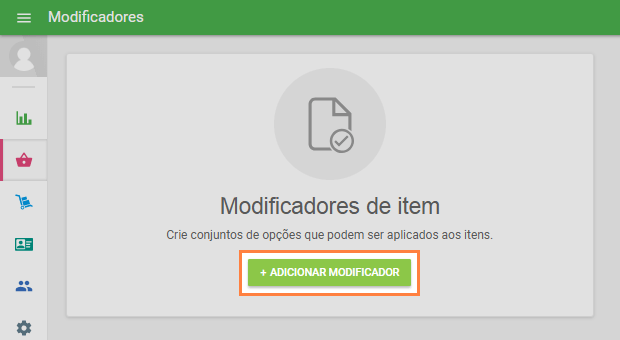 clique no botão "+ Adicionar modificador"
