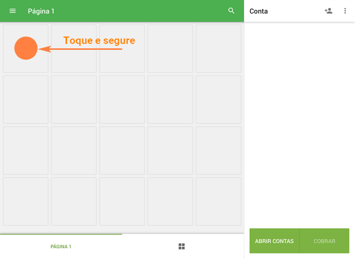 Toque e segure qualquer quadrado por alguns segundos