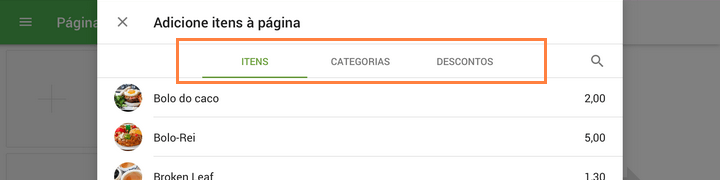 adicionar categorias e descontos à página da grade