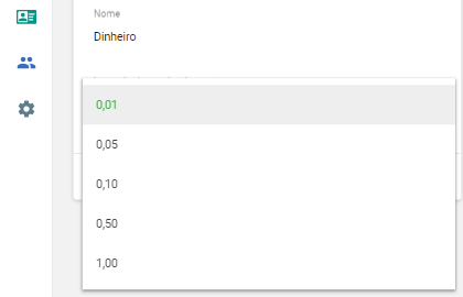 selecionar o intervalo de arredondamento na lista suspensa