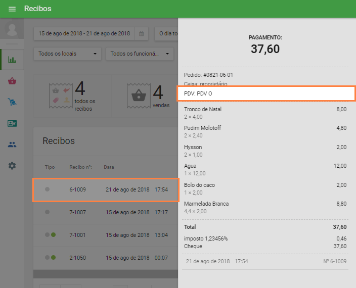 Clique no recibo e depois 