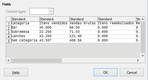 configurar as opções corretas