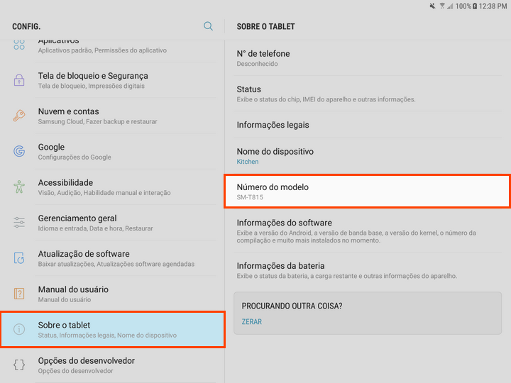 toque o "Nome do Dispositivo