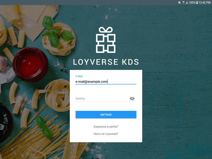 mesmo login e senha que você usa na app