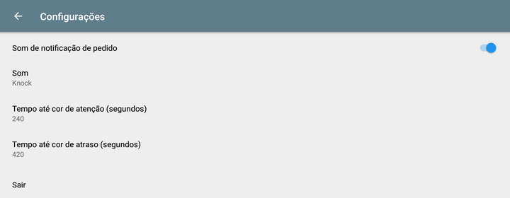ativar a opção 'Som de notificação de ordem'