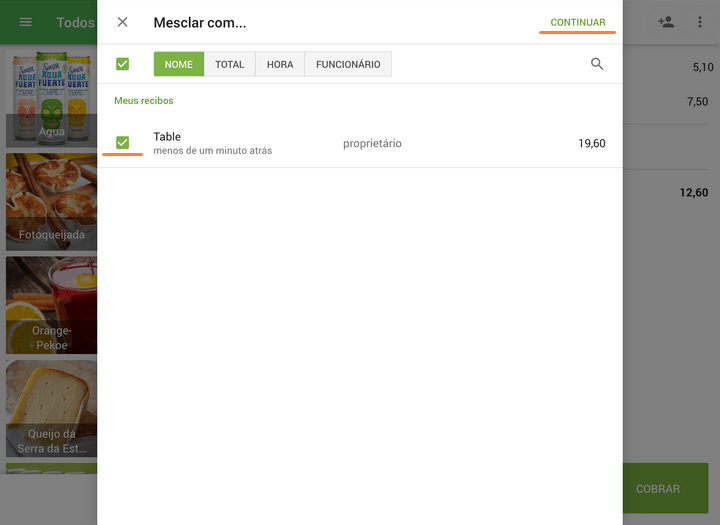 pressione "OK" no canto superior direito