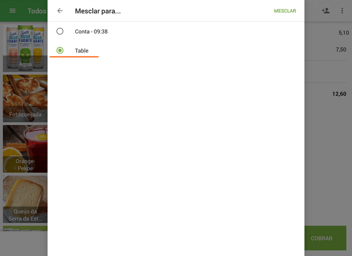 Selecione um nome para o pedido mesclado e toque em "OK" para salvar