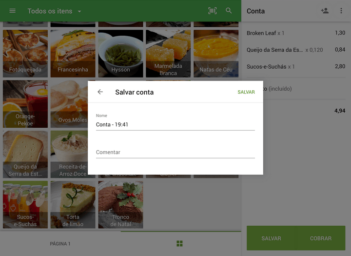 tocar no botão "Ok" para salvar