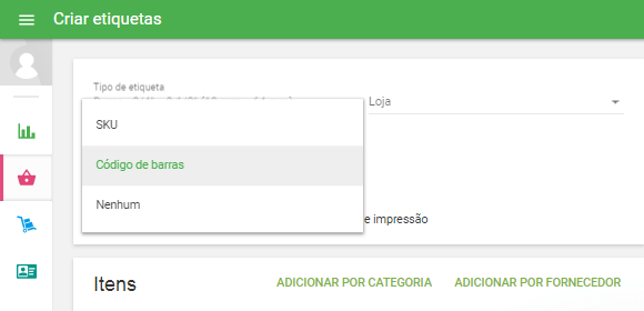 etiquetas não terão um código de barras
