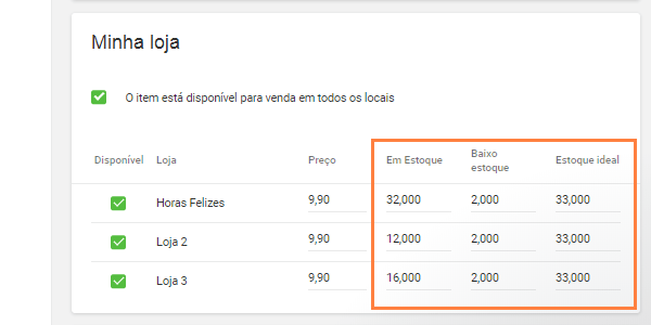 Ao vender um item com a opção 'Produção' habilitada