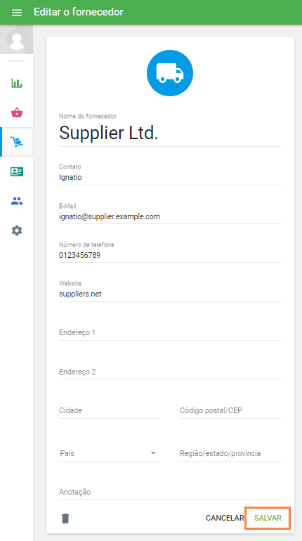 que esta informação será usada para criar a ordem de compra na próxima etapa