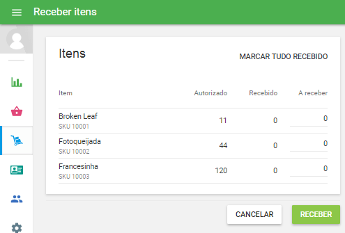 'Preço de compra' especificado no pedido