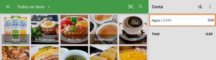 estoque para esse item líquido