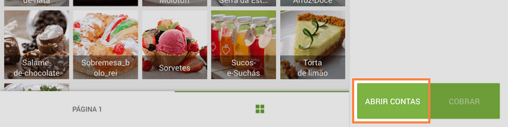 clicando no botão "Abrir pedido" na tela de venda