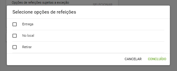 selecione todas as outras opções