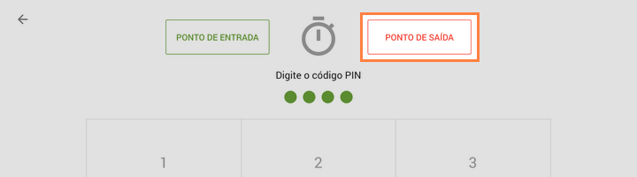 botão 'Ponto de saida'