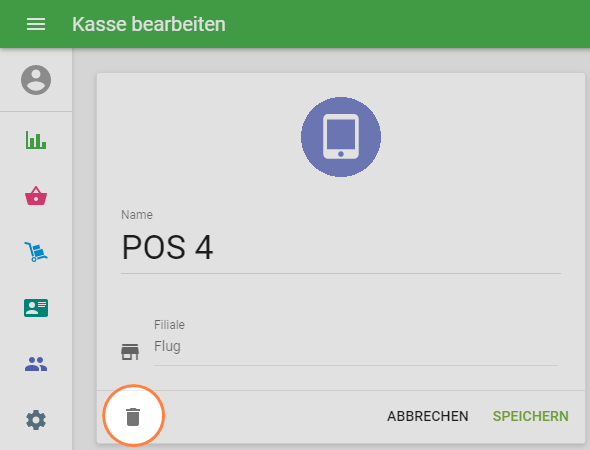 Um POS zu löschen