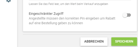 ‘Restricted access’ option