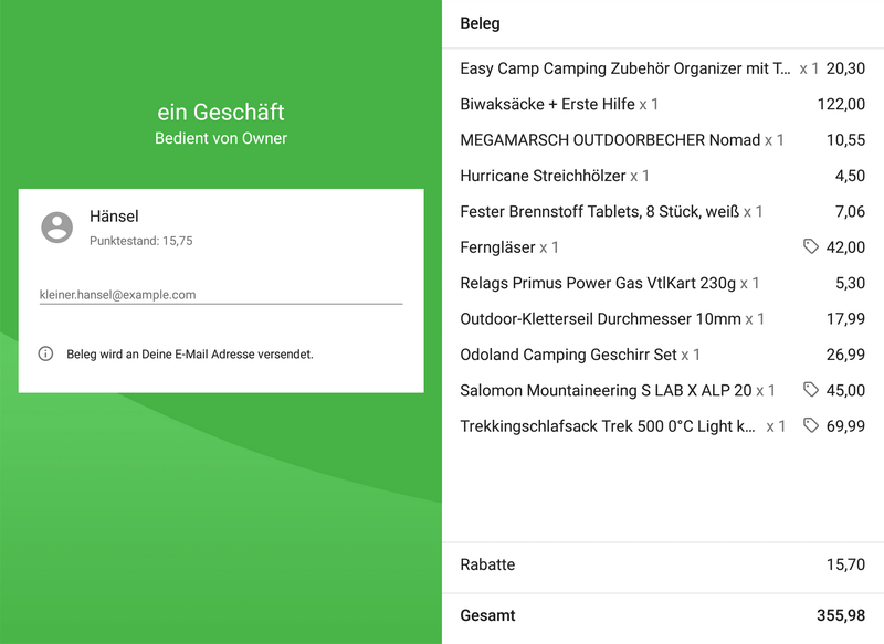 CDS displays information of signed in customer