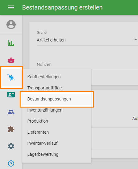 Wie mit den Lager Anpassungen arbeiten