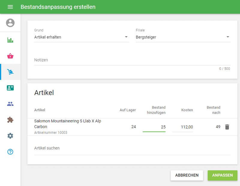 Wie mit den Lager Anpassungen arbeiten