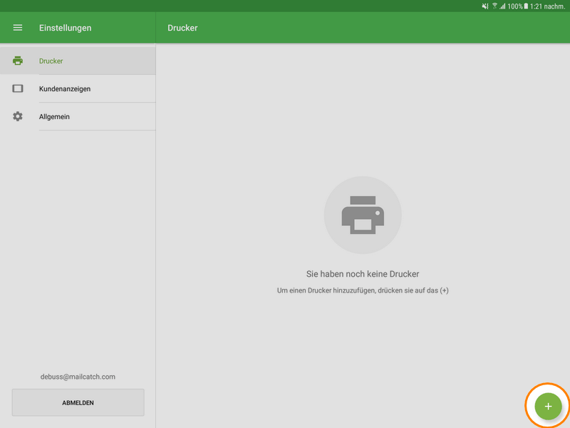 Schaltfläche '+' tippen