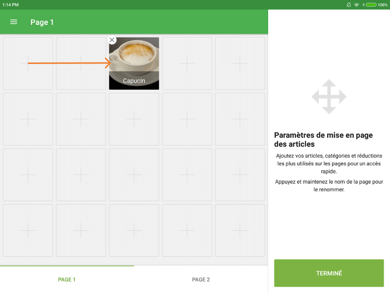 déplacer l'objet vers un autre carré