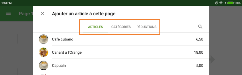 ajouter des Catégories et des Réductions à la page de la grille