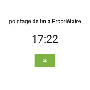 informations sur le Pointage sortie