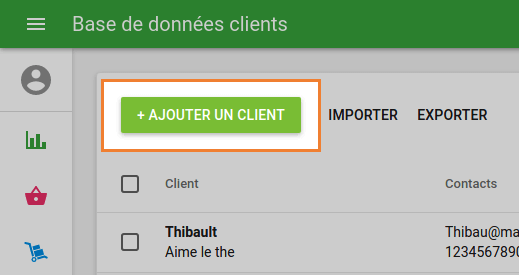 Ajouter un client à la base de clients