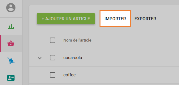 Importation et exportation d'articles