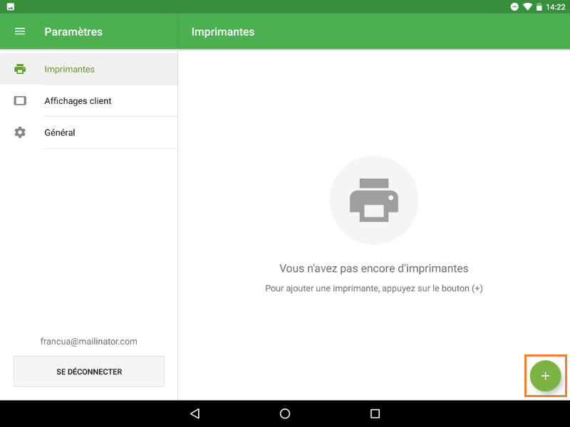 ajout d'une imprimante de cuisine