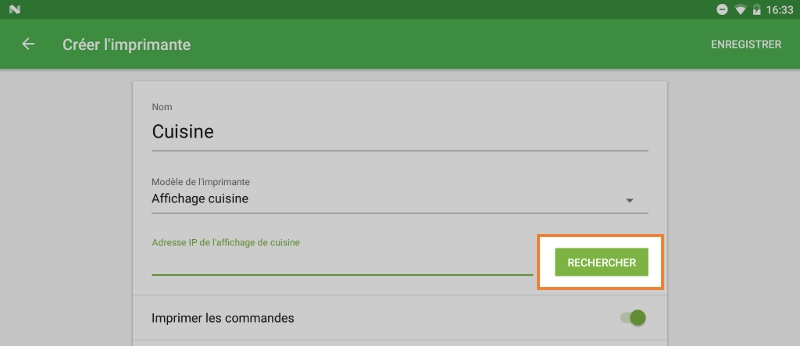 le bouton «&nbsp;Recherche&nbsp;»