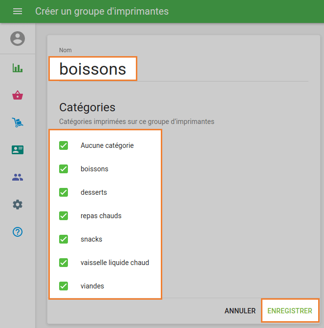 Donner au groupe d'imprimante