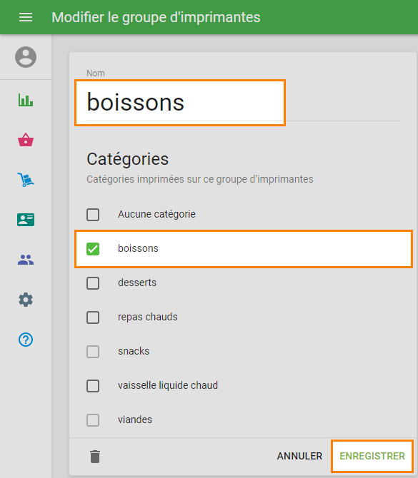 groupe d'imprimantes bar