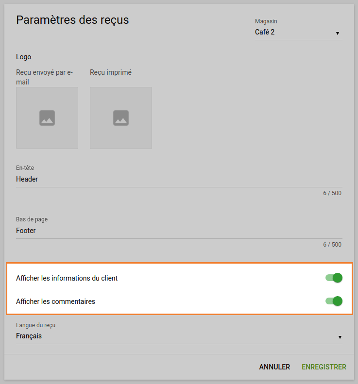 afficher les informations clients