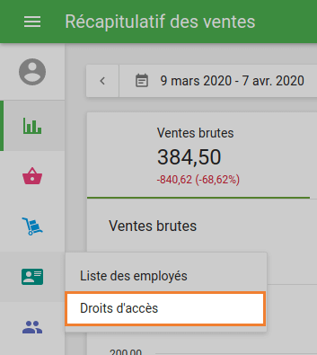 Section 'Droits d'accès'