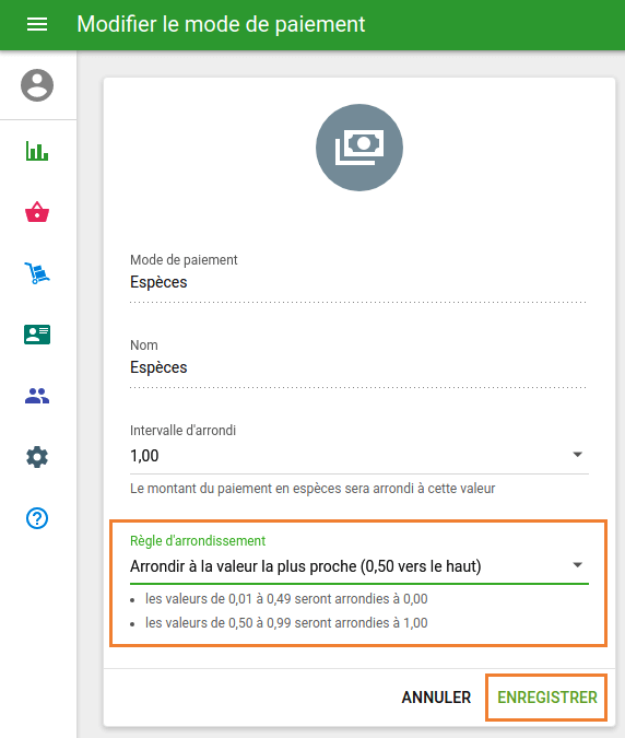 l’explication comment la règle d’arrondie choisis fonctionne