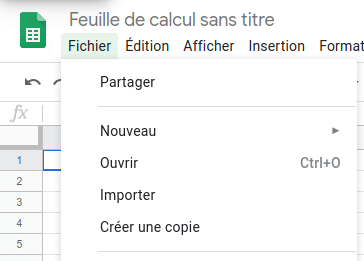 menu ‘Fichier’ et cliquez sur le bouton ‘Importer’