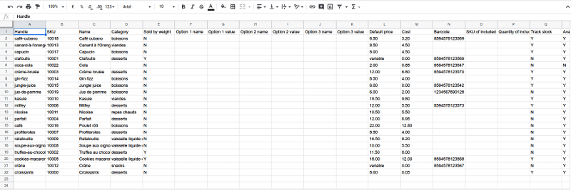 avez ouvert le fichier CSV