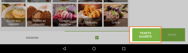 le bouton ‘tickets ouverts’