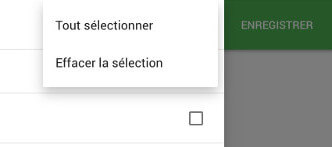 Vous pouvez Sélectionner tout les articles grâce aux trois points du menu.