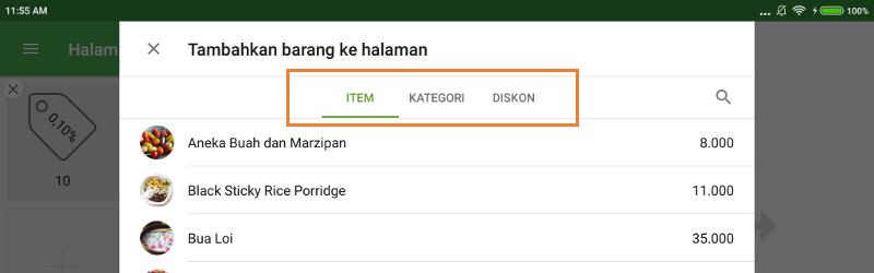 menambahkan Item, Kategori dan Diskon ke halaman kisi