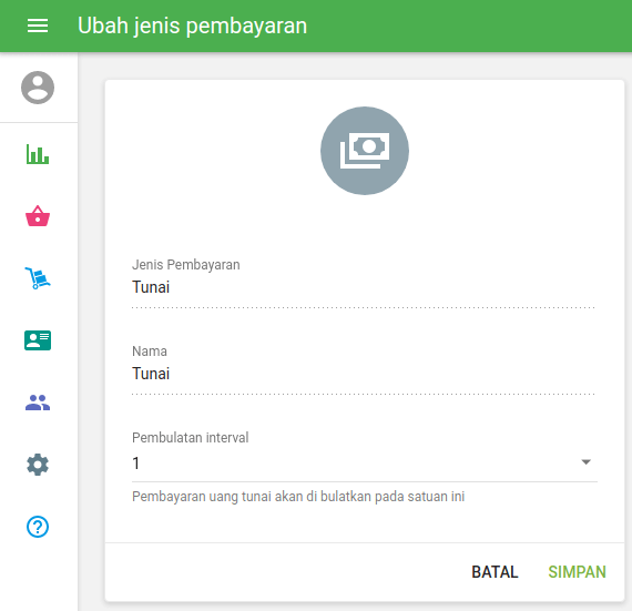 Format 'Ubah jenis pembayaran'
