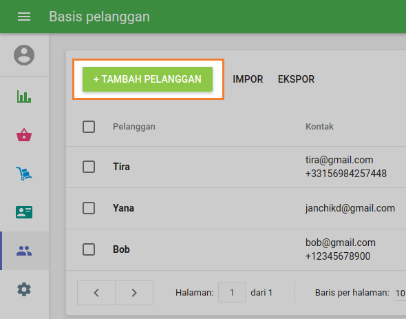 Tambahkan pelanggan ke basis pelanggan