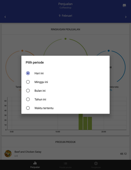 tekan tanggal dan pilih minggu ini, bulan
