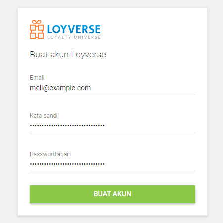 sehingga ia harus mengisi kata sandi untuk membuat account