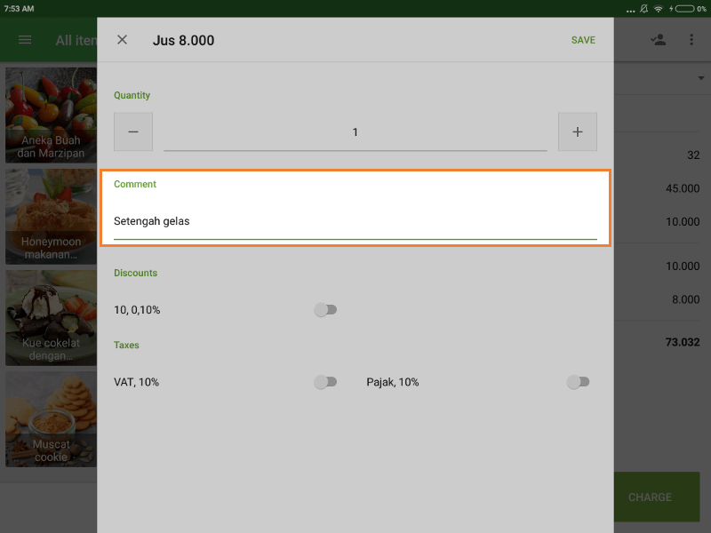 menambahkan komentar pada barang