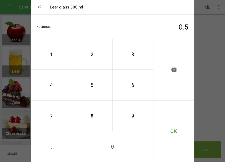 masukan 0.5 pada kolom 