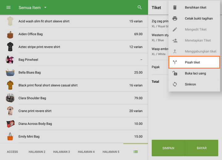 pada tiga titik-titik